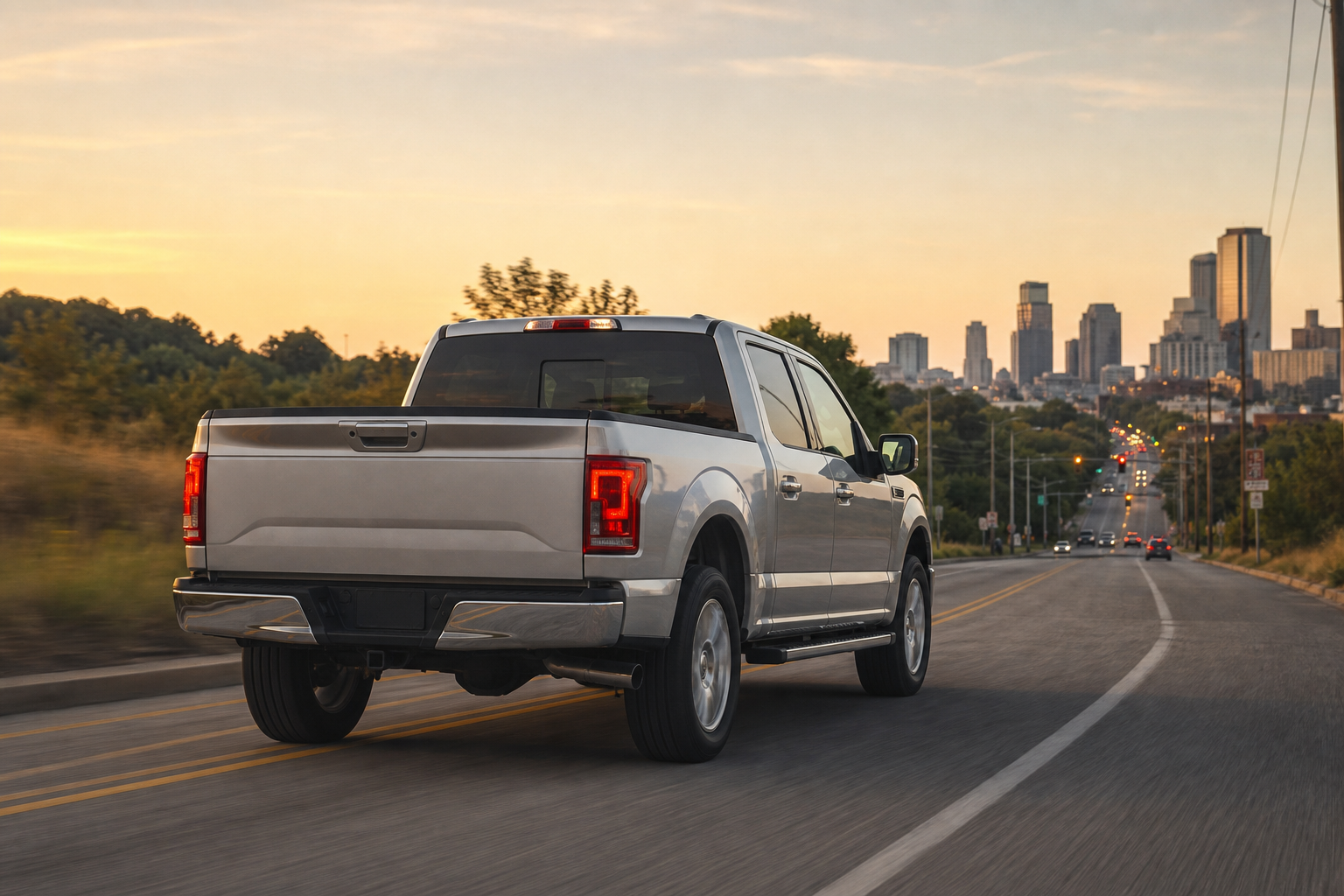 Pickup truck on mixed highway driving used to complete OBD readiness monitors